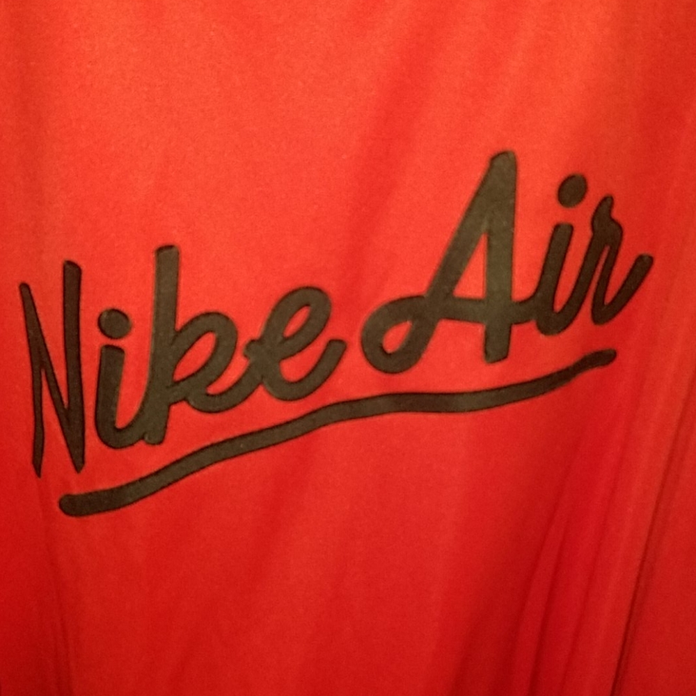 NWT Nike Air Zip-Up Jacket in Red w/ Design on the Back - Size Medium Loose Fit
